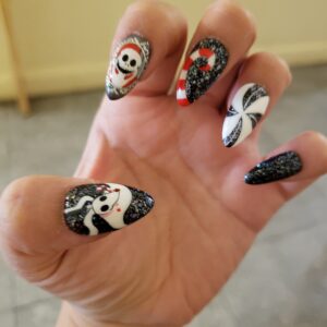 Jack Skellington X-mas Nails